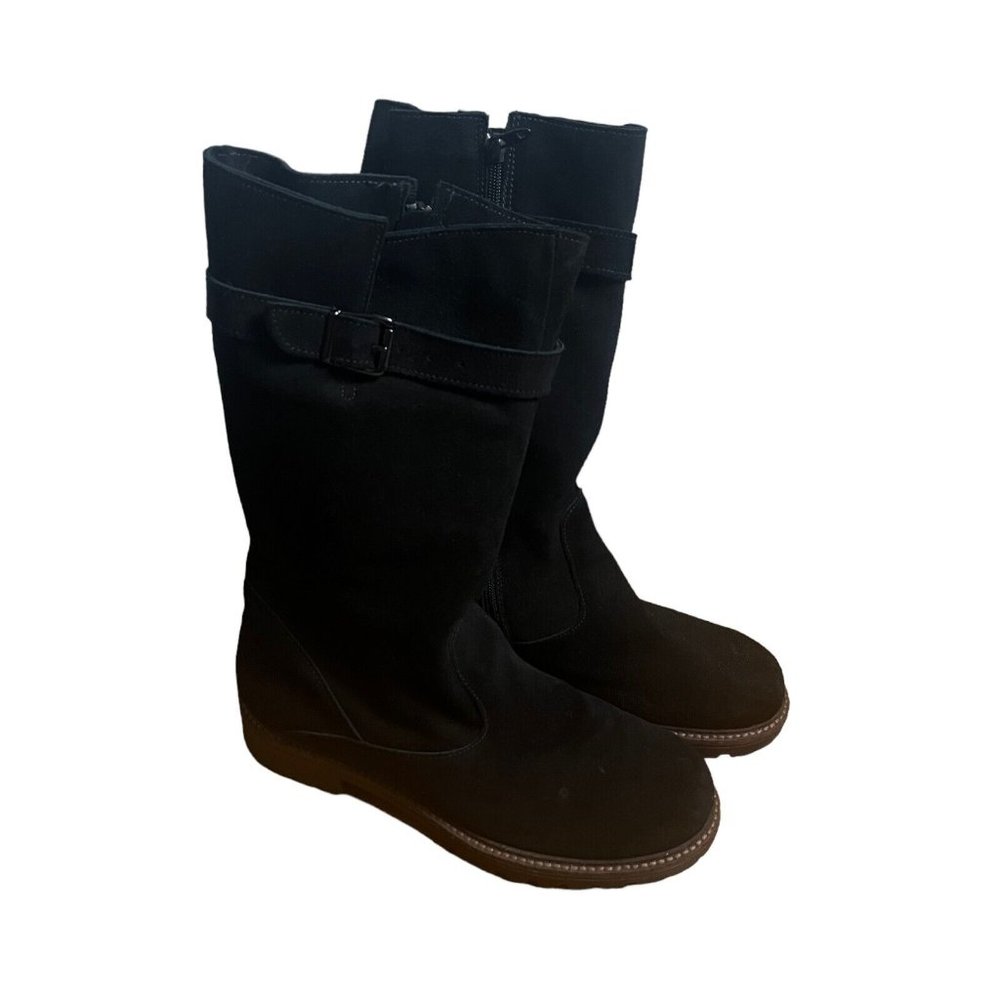 Maxine Of Canada Womens Boot Moto Size 11 M Black Suede Side Zip Snow